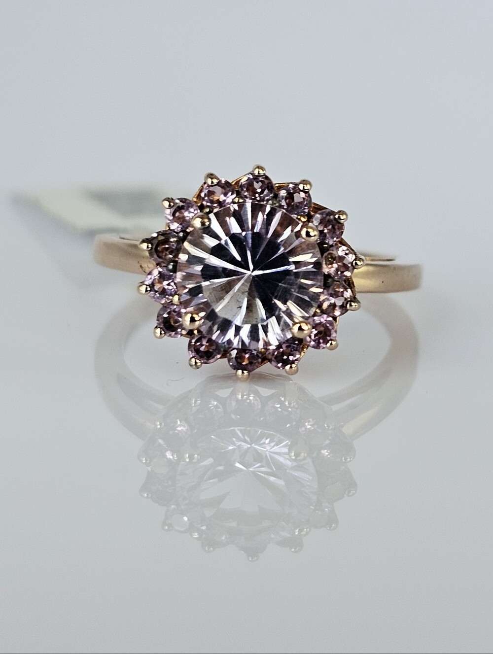 Genuine Rose De France Amethyst Pink Tourmaline Ring 18k Rose Gold Vermeil Sz 7!